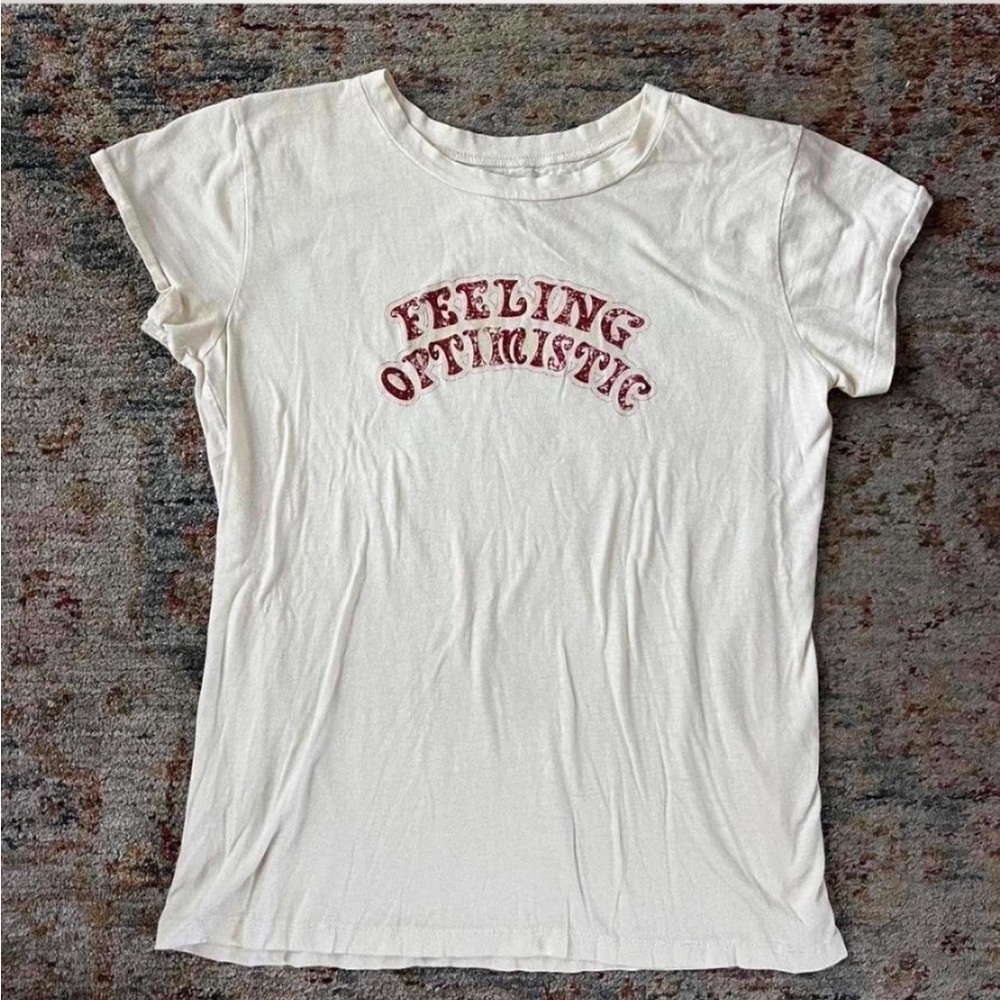 Madewell Cream Tee with Red Graphic